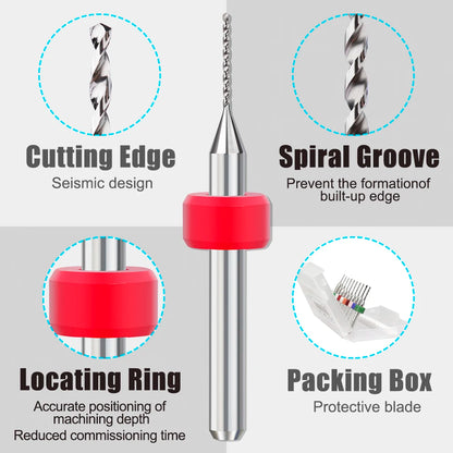 XCAN 10 piezas/juego de brocas mini para PCB de carburo de tungsteno de acero de 0,3 mm a 1,2 mm para máquina de brocas CNC para circuitos impresos