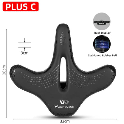 Sillín de bicicleta ergonómico WEST BIKING para ciclismo de larga distancia, con cojín ancho y grueso, cómodo sillín para bicicleta de montaña y turismo