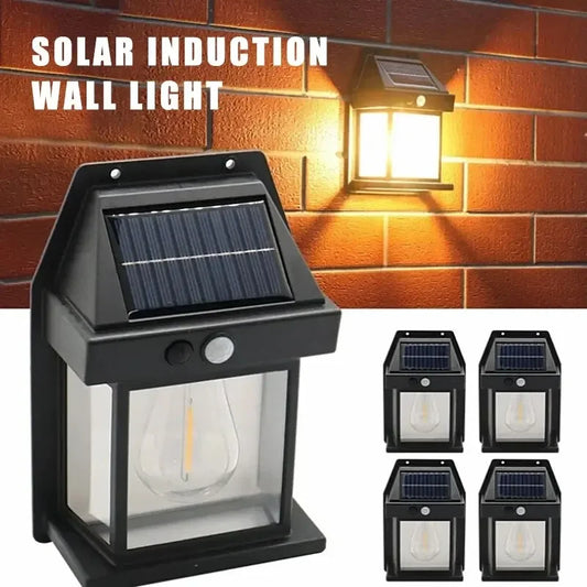 Outdoor Solar Wall Lamp Waterproof Tungsten Filament Lamp Induction Lamp Household Garden Wall Light Villa Lighting Night Light