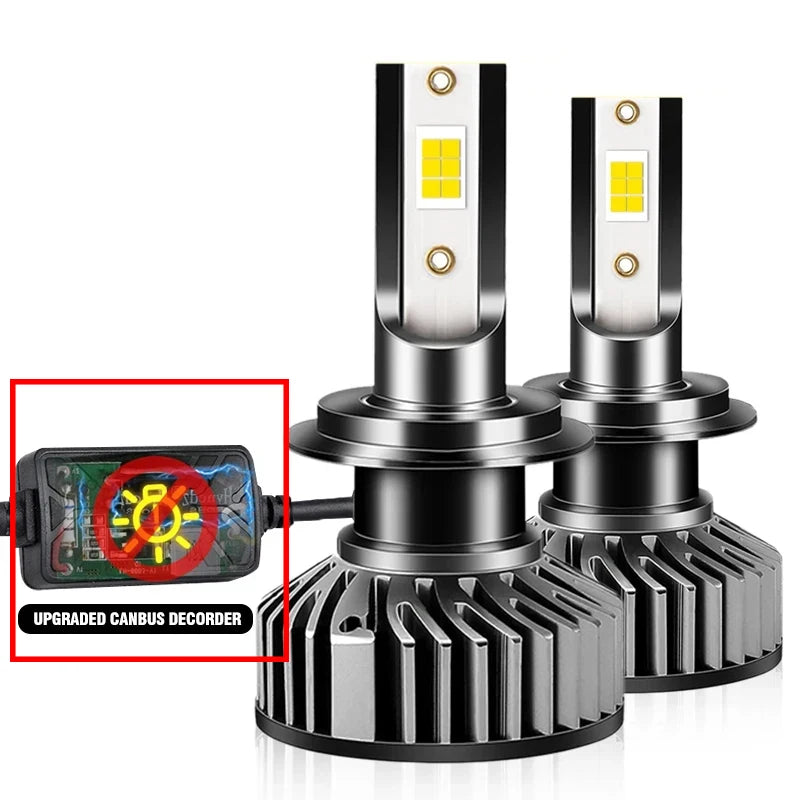 HLXG Mini Canbus lámpara H4 H7 LED faro de coche 100000LM 6000K 8000K lámpara H1 9005 HB3 9006 HB4 H8 H9 H11 faros antiniebla bombillas para coche