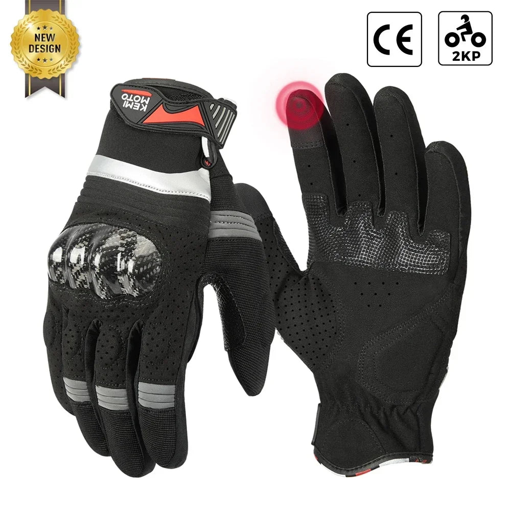 Guantes de motocicleta CE, guantes de verano para montar a caballo, guantes tácticos de pantalla táctil con nudillos duros para motocross, ATV, UTV