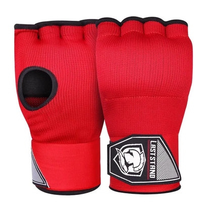 Guante de boxeo de gel de medio dedo para MMA, vendaje interior para entrenamiento de Sanda Muay Thai, con correa larga para la muñeca, accesorio para entrenamiento de boxeo