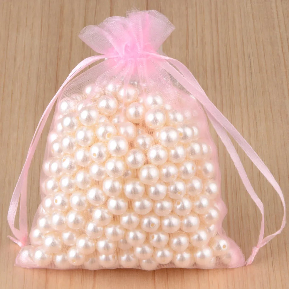 100pcs 24 Colors Jewelry Packaging Bag 5*7 7*9 9*12 10*15cm Organza Bags Gift Storage Wedding Drawstring Pouches Wholesales