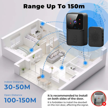 Timbre WiFi ONENUO para el hogar, timbre inalámbrico WiFi Tuya, timbre con cámara alimentado por batería CC CA con cámara y timbre con Google Alexa