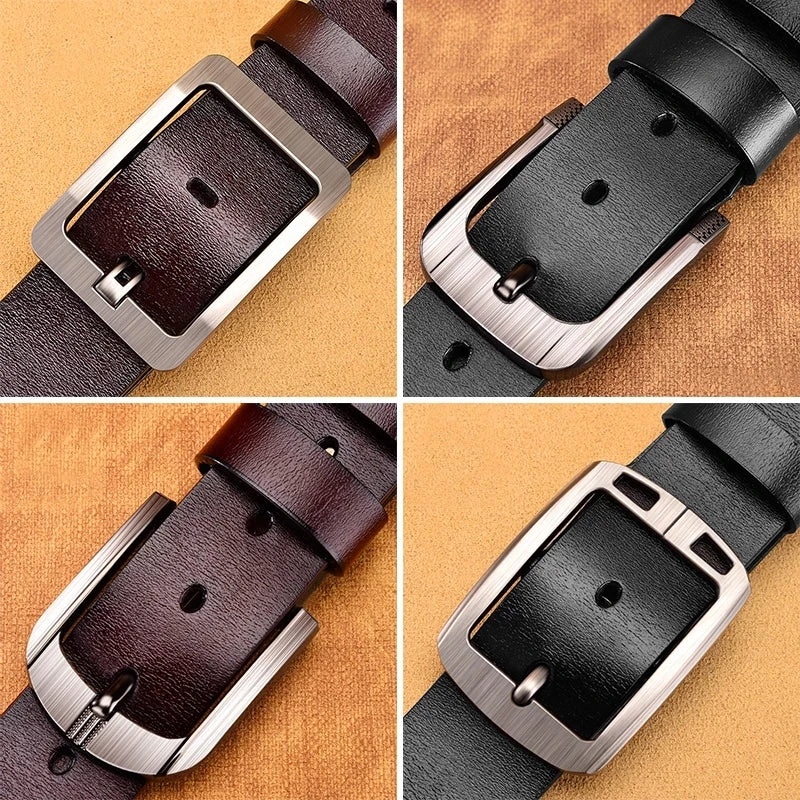 New Trend Men's High Quality Buckle Jeans Cowhide Casual Belt Business Denim Belt Men's Fashion Designer