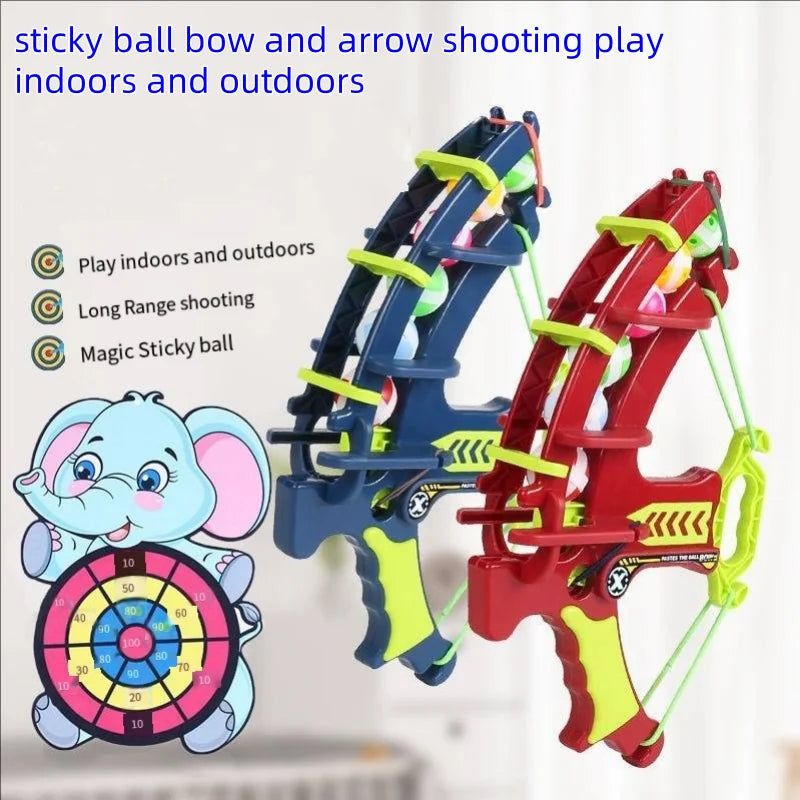 Children's catapult sticky ball bow target toy baby indoor suction cups parent-child interactive throwing shooting dart board gi