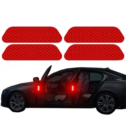 4 piezas de pegatinas para puerta de coche, cinta reflectora de advertencia de apertura de seguridad, accesorios para coche, pegatinas reflectoras para exterior e interior