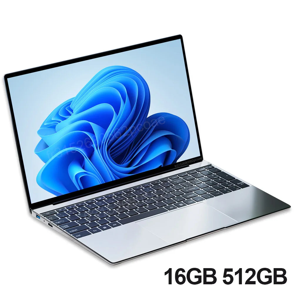 15.6" Ultra Slim Laptop 16GB RAM 2TB SSD Intel N3700 Notebook Gamer  1920*1080  Display Office Study Computer PC Windows 11 Pro