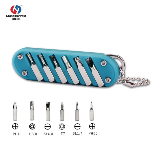 1pc black Multifunctional Outdoor Portable Folding Knife Key Knife Screw Combination Tool Portable Pocket  Knife Stainless