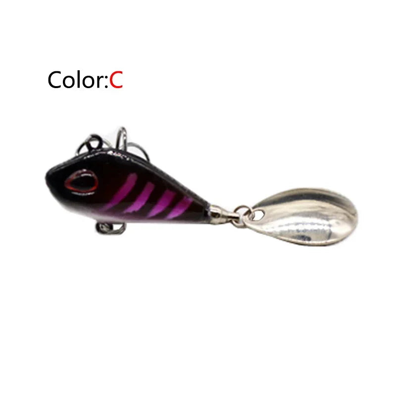 OUTKIT Nuevo señuelo de pesca Mini VIB de metal con cuchara, 6 g, 10 g, 17 g, 25 g, 2 cm, aparejo de pesca, señuelo giratorio con vibración, cebo que se hunde