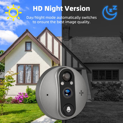 3MP Tuya Smart Life APP Home Battery WiFi Video Digital Door Peephole Viewer PIR IR Door Bell Magic Eye FHD Camera Alexa Google