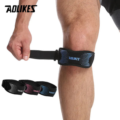 AOLIKES 1 rodillera ajustable para aliviar el dolor de rodilla, estabilizador de rótula, soporte para senderismo, fútbol, ​​baloncesto, correr y deportes