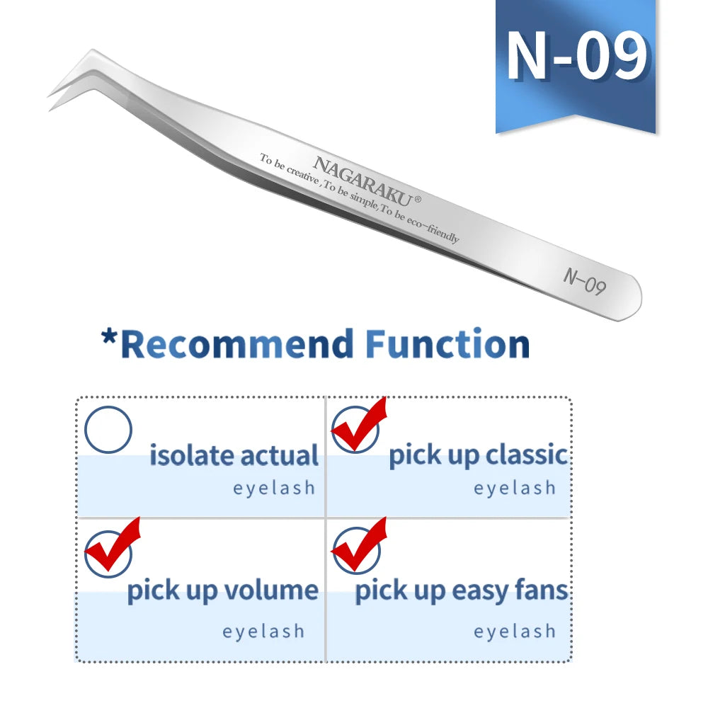 NAGARAKU Eyelash Extension Tweezers Makeup Stainless Steel Eyelash 3D accurate Clip