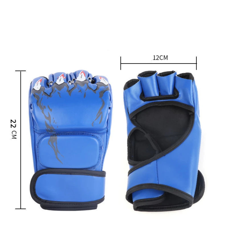 Guantes de boxeo profesionales para adultos 2024, guantes de boxeo de entrenamiento con saco de arena de combate, guantes de medio dedo para Sanda, Muay Thai, MMA, Kickboxing