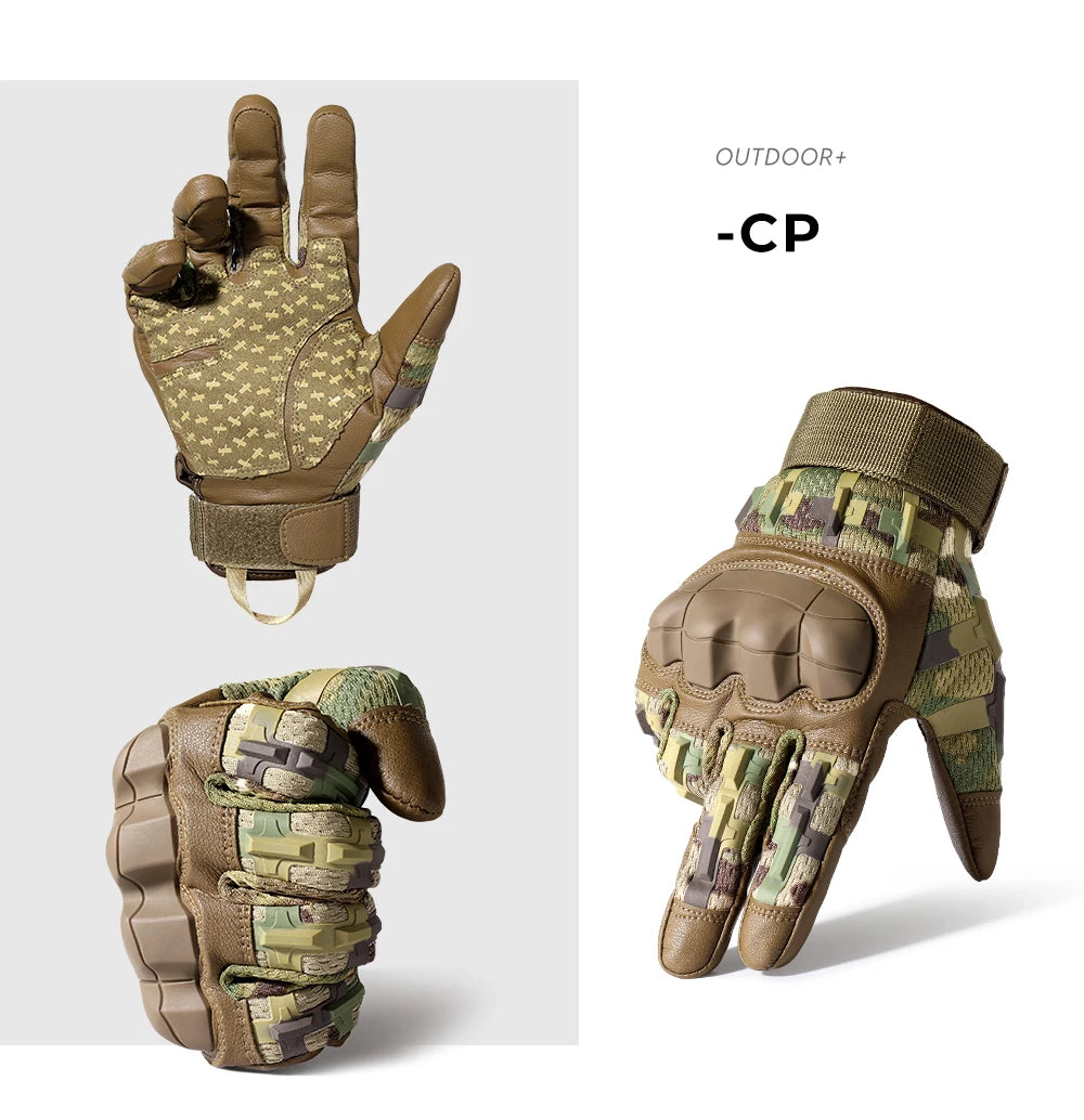 Guantes tácticos con pantalla táctil y carcasa rígida para caza al aire libre, airsoft, combate, tiro, senderismo, ciclismo, deportes, cuero sintético, equipo antideslizante