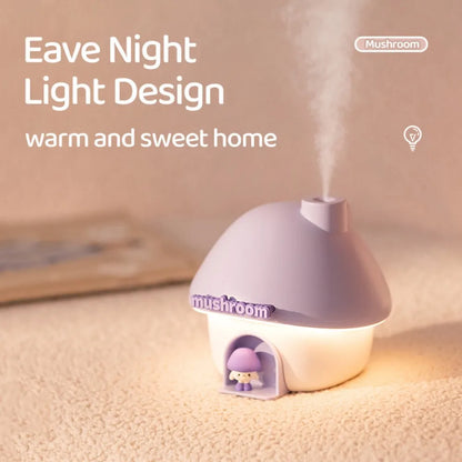 Mushroom House Humidifiers Home Mini Essential Oils Aromatherapy Diffuser Cute Mushroom Doll with Clourful Ambient Night Lights