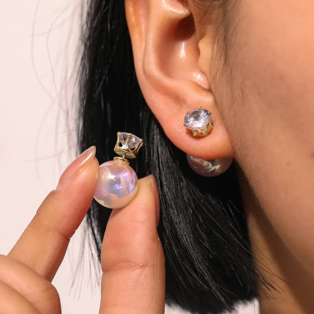 2022 Nueva tendencia Pendientes largos de perlas de simulación Pendientes colgantes de boda con diamantes de imitación y flores para mujer Pendientes de joyería coreana de moda