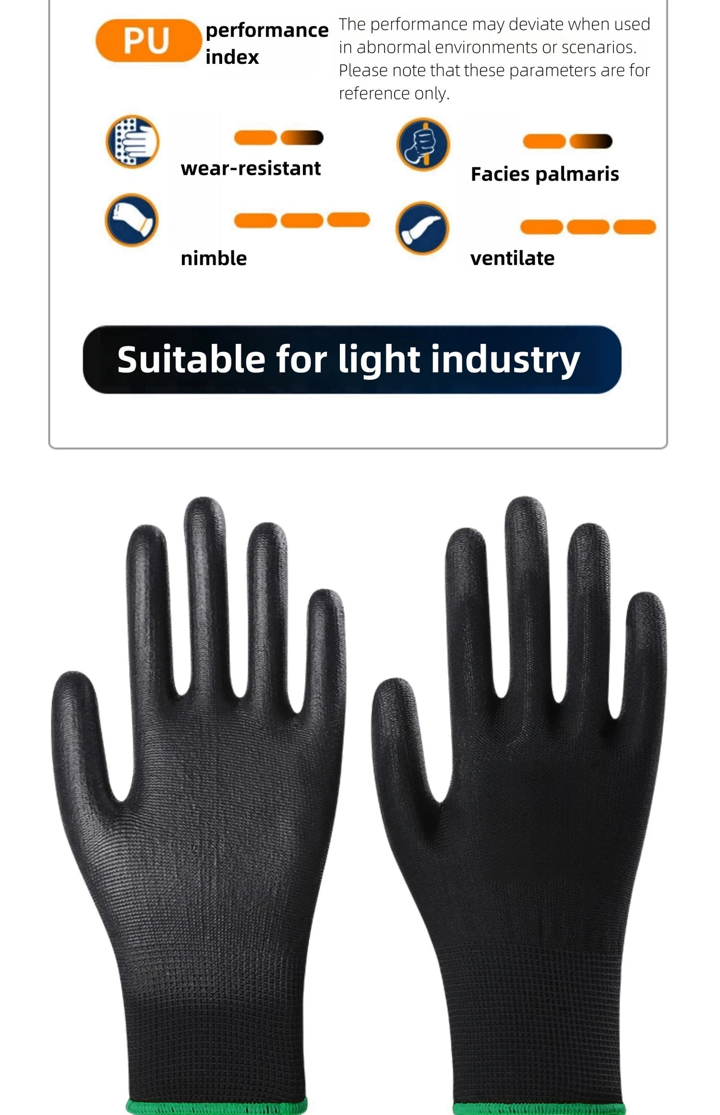 10 Pairs Durable Safety Gloves - Anti-Slip, Wear-Resistant, ESD Protection for Gardening & Woodworking