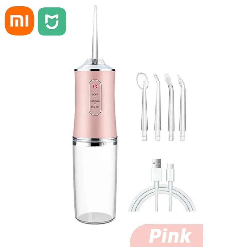 Irrigador bucal eléctrico inteligente Xiaomi MIJIA, irrigador bucal con carga USB, 4 chorros, 3 modos, limpiador dental con chorro de agua