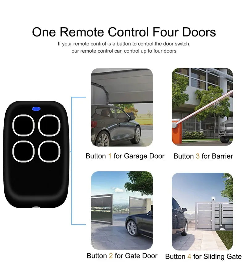 Garage Door Remote Control Duplicator 286MHz-868MHz Multi-Frequency Code Grabber Clone Gate Key Fob Command Hand Transmitter