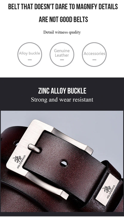 New Trend Men's High Quality Buckle Jeans Cowhide Casual Belt Business Denim Belt Men's Fashion Designer