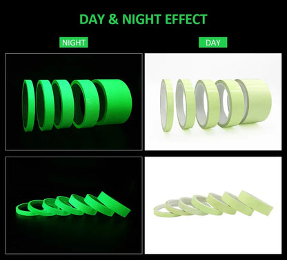 Luminous Tape 3m/5m Glow in The Dark Sticker Self-Adhesive Photoluminescent Tape Night Vision Safety Warning Security Stage Home