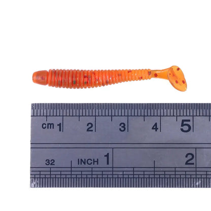 Hengjia 50pcs/Lot 4.5CM Small Soft Worm Swimbait T Tail Silicone Bait Wobbler Fishing Tackle for Carp Bass Pike