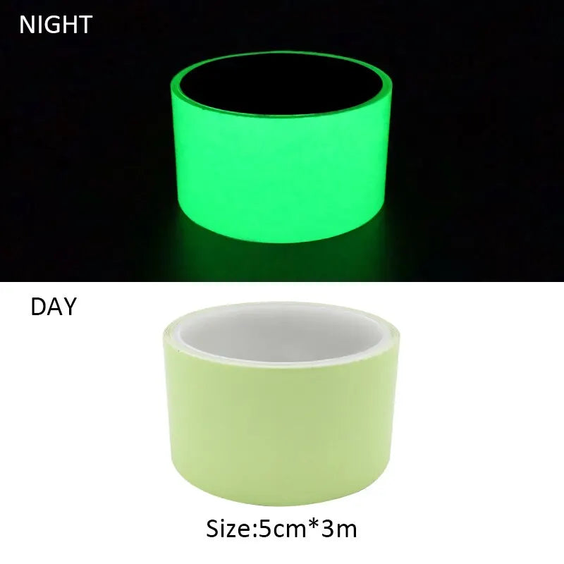 Luminous Tape 3m/5m Glow in The Dark Sticker Self-Adhesive Photoluminescent Tape Night Vision Safety Warning Security Stage Home