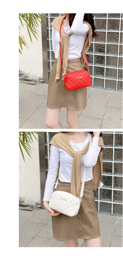 Bolso bandolera pequeño con borlas para mujer, tendencia 2024, bolso de hombro con bordado de Lingge para mujer, bolso cruzado con cadena de moda para mujer