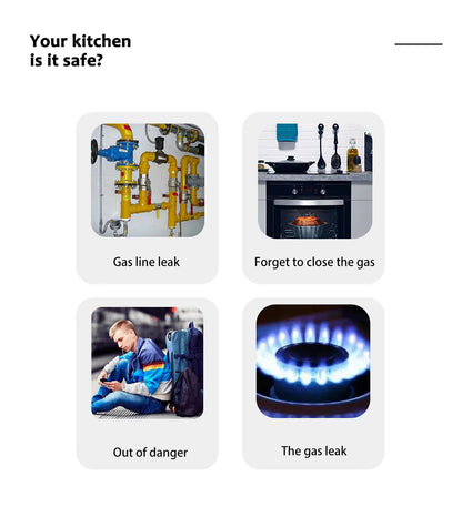 Detector de fugas de gas natural con WiFi, alarma de seguridad contra incendios, control por aplicación Tuya, pantalla LCD inteligente para el hogar