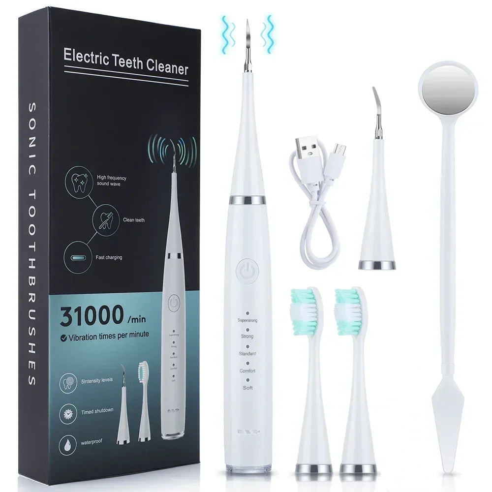 Home Electric Toothbrush with Sound Wave Cleaning Multifunctional 3-in-1 Teeth Scaling Whitening Care USB Charging Oral Cleaning