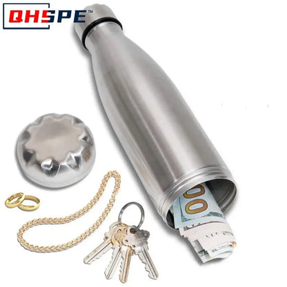 Secret Hidden Safe Steel Water Bottle Safe Money Box Secret Stash Spot Can Hidden Safes Storage Compartment for Cards Keys Cash