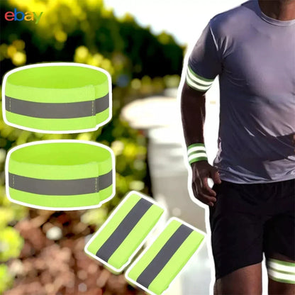 Reflect Straps for Night Walking Cycling Running Safety Reflector Tape Reflective Bands for Wrist Arm Ankle Leg High Visibility