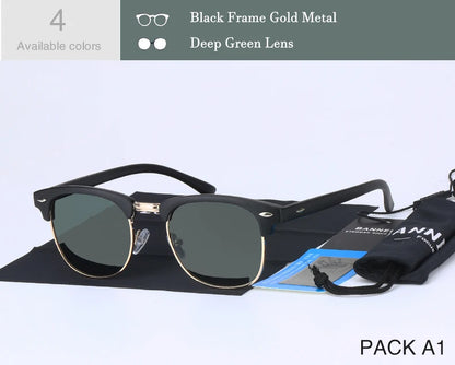 Gafas de sol polarizadas UV400 HD para hombre y mujer, gafas de sol clásicas de marca retro a la moda, gafas de sol con revestimiento para conducir, gafas de sol masculinas