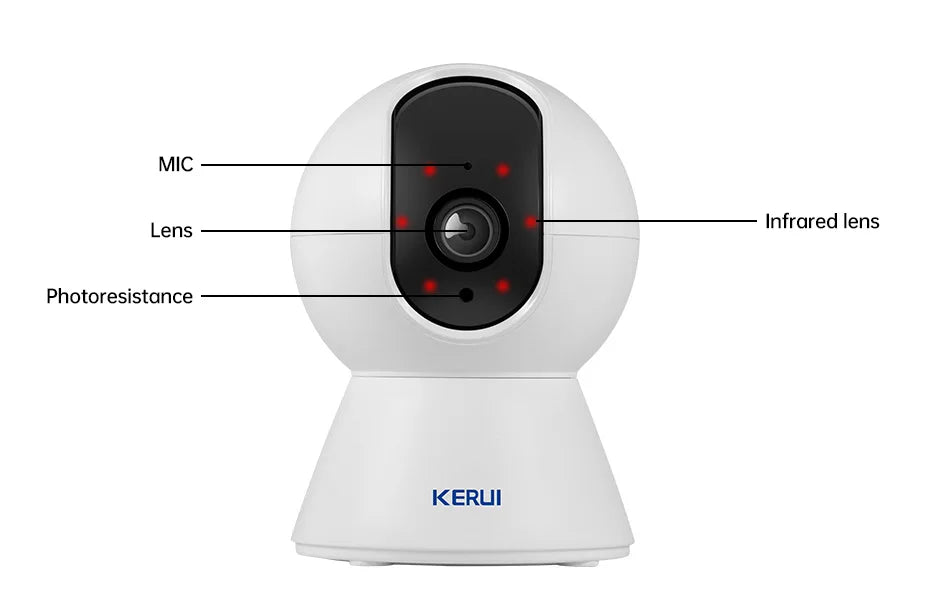 KERUI 5MP 4K Tuya Smart Mini WiFi IP Camera Indoor Wireless Home Security AI Human Detect CCTV Surveillance Camera Auto Tracking