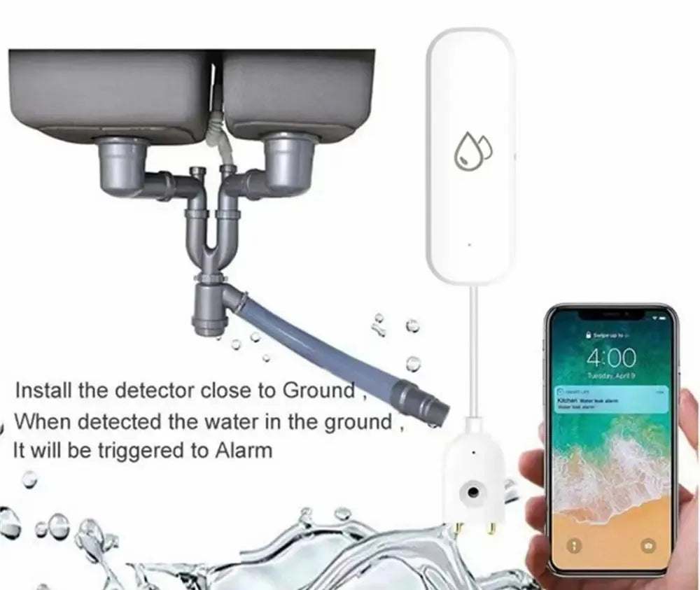 Tuya Smart WIFI Water Leakage Sensor Alarm Water Level Detector Flood Leakage Sensor APP Remote Control Security Alarm System