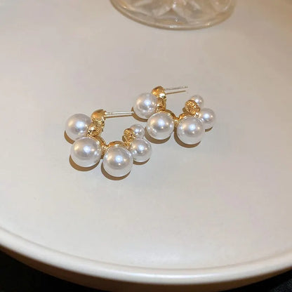 Pendientes de perlas de imitación para mujer 2023, pendientes de botón redondos de tendencia para bodas, fiestas, joyas elegantes, accesorios de moda