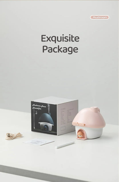 Mushroom House Humidifiers Home Mini Essential Oils Aromatherapy Diffuser Cute Mushroom Doll with Clourful Ambient Night Lights