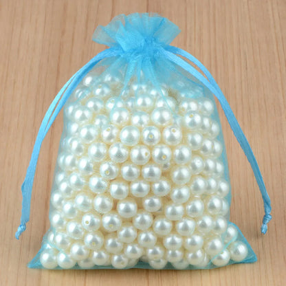 100 piezas 24 colores bolsa de embalaje de joyería 5*7 7*9 9*12 10*15 cm bolsas de organza almacenamiento de regalo bolsas de cordón de boda al por mayor