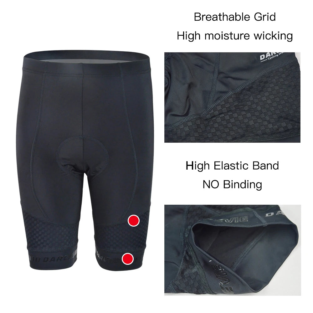 Pantalones cortos de ciclismo DAREVIE para hombre Pantalones cortos de ciclismo con almohadilla de gel 3D para 6 horas de ciclismo para hombre Pantalones cortos Bretelle Pro Ciclismo Ciclismo de montaña en carretera