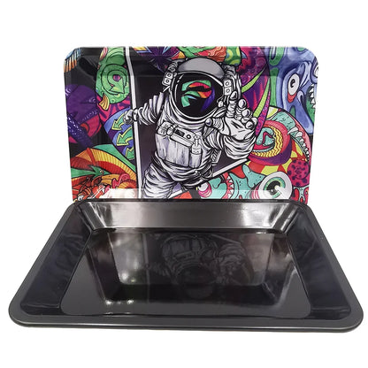 Multi Rolling Tray 18*12.5CM Tobacco Metal Cigarette Smoke Accessories Herb Tinplate Plate Grinder Tools Various Pattern Designs