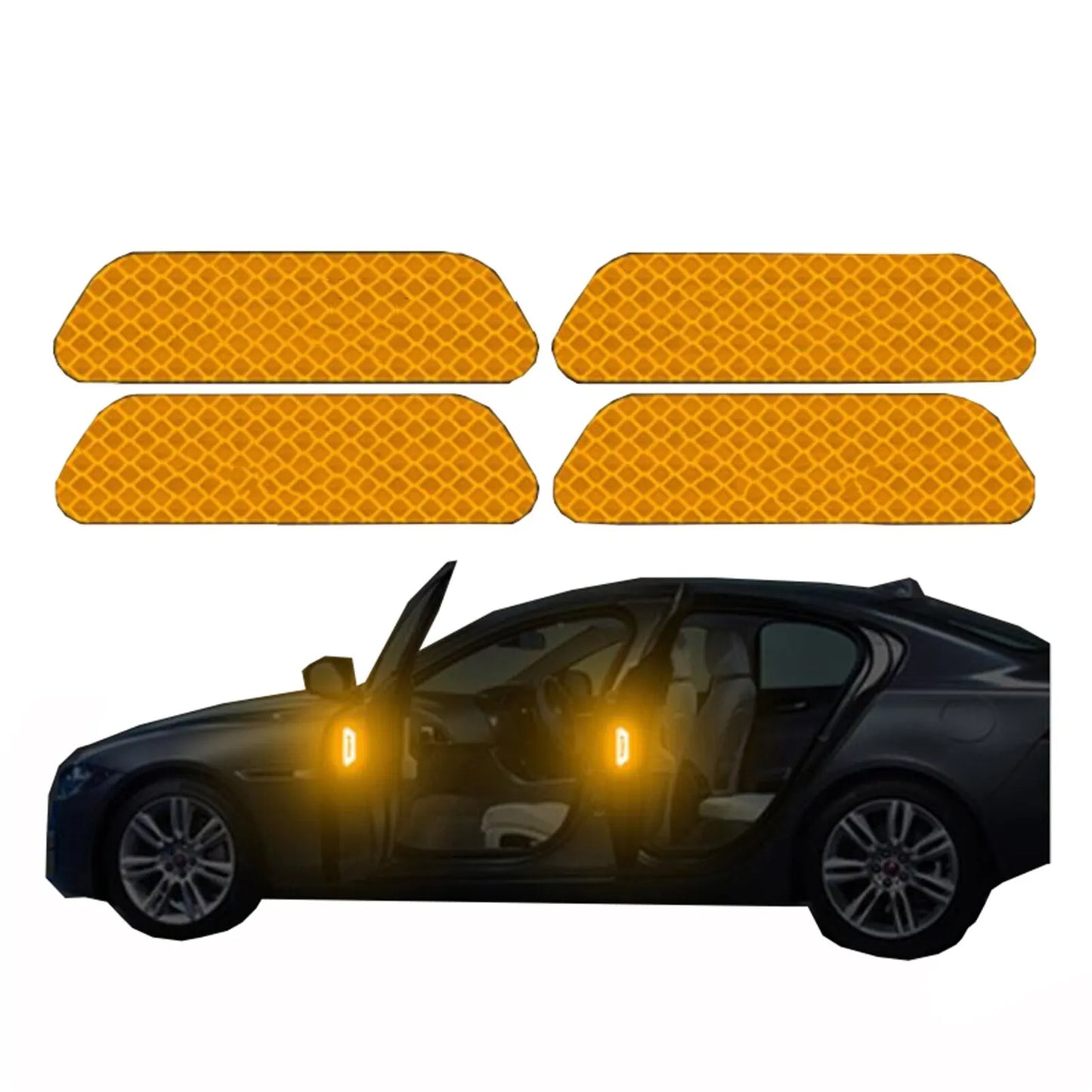 4 PCs Car Door Sticker Safety Opening Warning Reflector Tape Decal Auto Car Accessories Exterior Interior Reflector Sticker