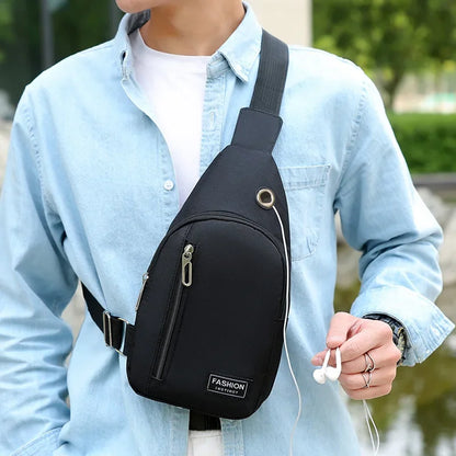 Bolso de pecho de nailon para hombre, multifuncional, informal, de tendencia de moda, bolso de hombro para deportes al aire libre, bolso cruzado versátil