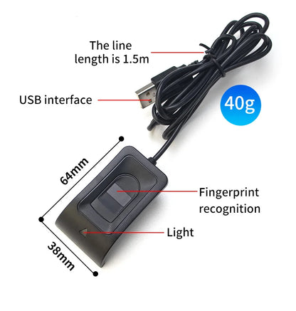 For Windows 10 11 Hello Biometric Fingerprint Login USB Reader Scanner Module Device Biometrics Security Key Safe Account Login