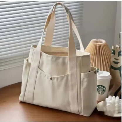 Niche Design Trend Shoulder Bag Fashionable Versatile Minimalist Women's Tote Bag Unisex Large Capacity Portable Canvas Handbag