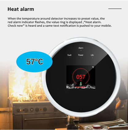 WiFi GAS LPG Leak Sensor Alarm Fire Security Detector Tuya APP Control Safety Smart Home LCD Display Natural Gas Leak Detectors