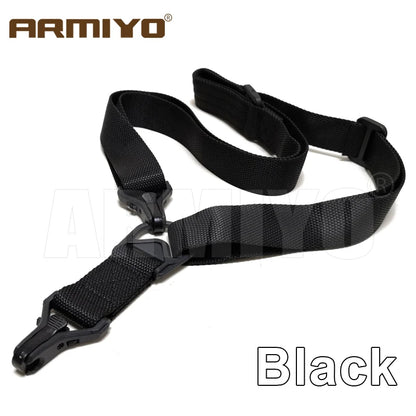 Armiyo Tactical Mission S3 2 Point Adjustable Shoulder Strap Gun Sling Nylon Belt Plastic Clip Mount Airsoft Hunting Accessories