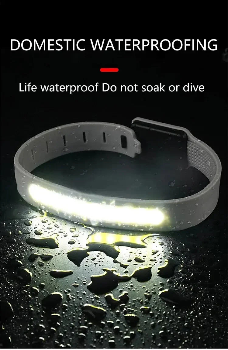 COB LED Armband Light 350mAh 500LM Sport Night Running Warning Arm Leg Wristband Light Type-C USB Rechargeable IPX4 Waterproof