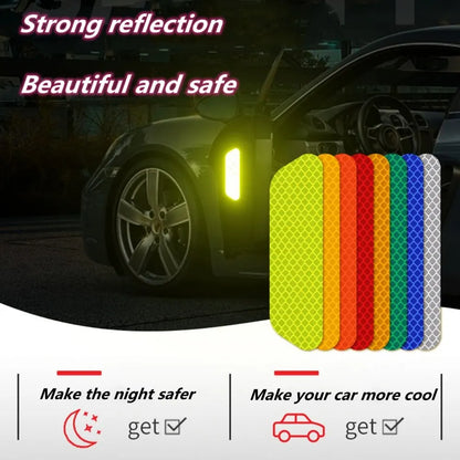 4 PCs Car Door Sticker Safety Opening Warning Reflector Tape Decal Auto Car Accessories Exterior Interior Reflector Sticker