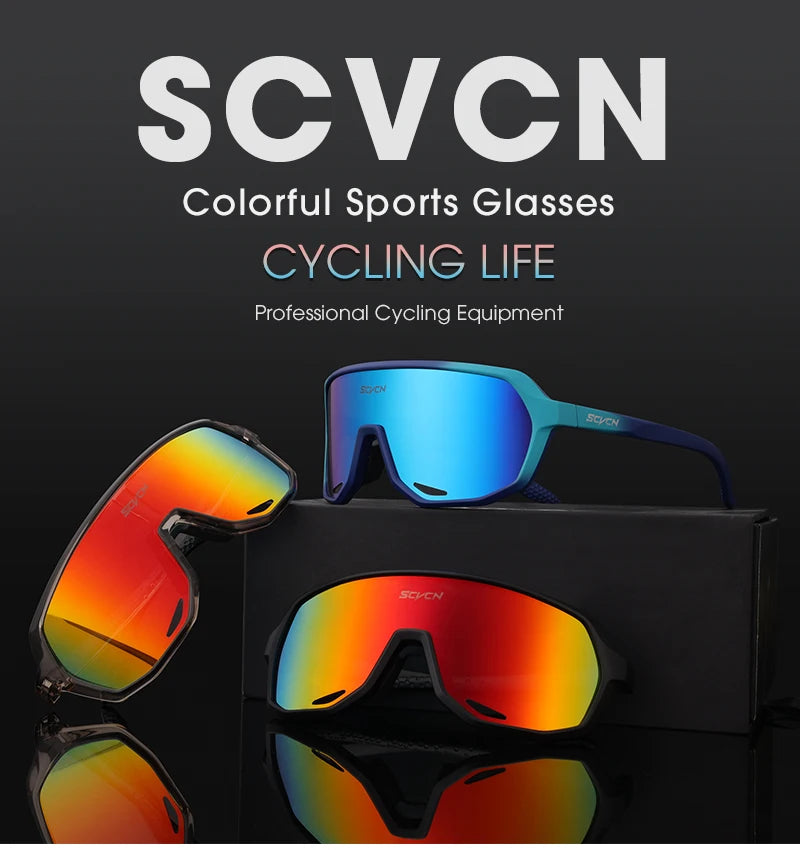 SCVCN Trend color lens sunglasses men's driving bicycle glasses women's leisure sports hiking glasses UV400 protective glasses